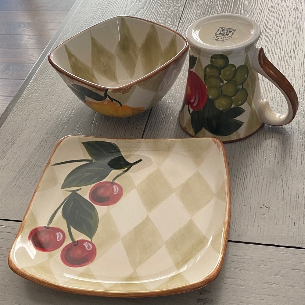 Ceramic Fruit Design Dinnerware Set hand painted